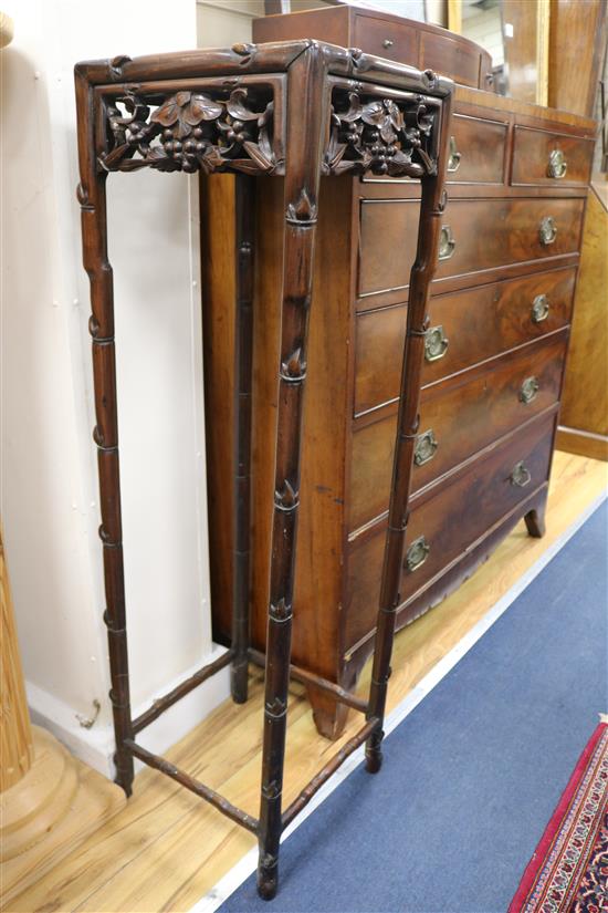 A Chinese hardwood vase stand W.34cm